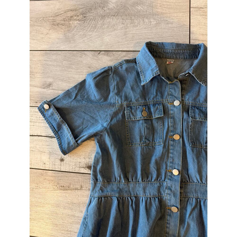 Denim Button-Up Dress - Picture 3 of 6